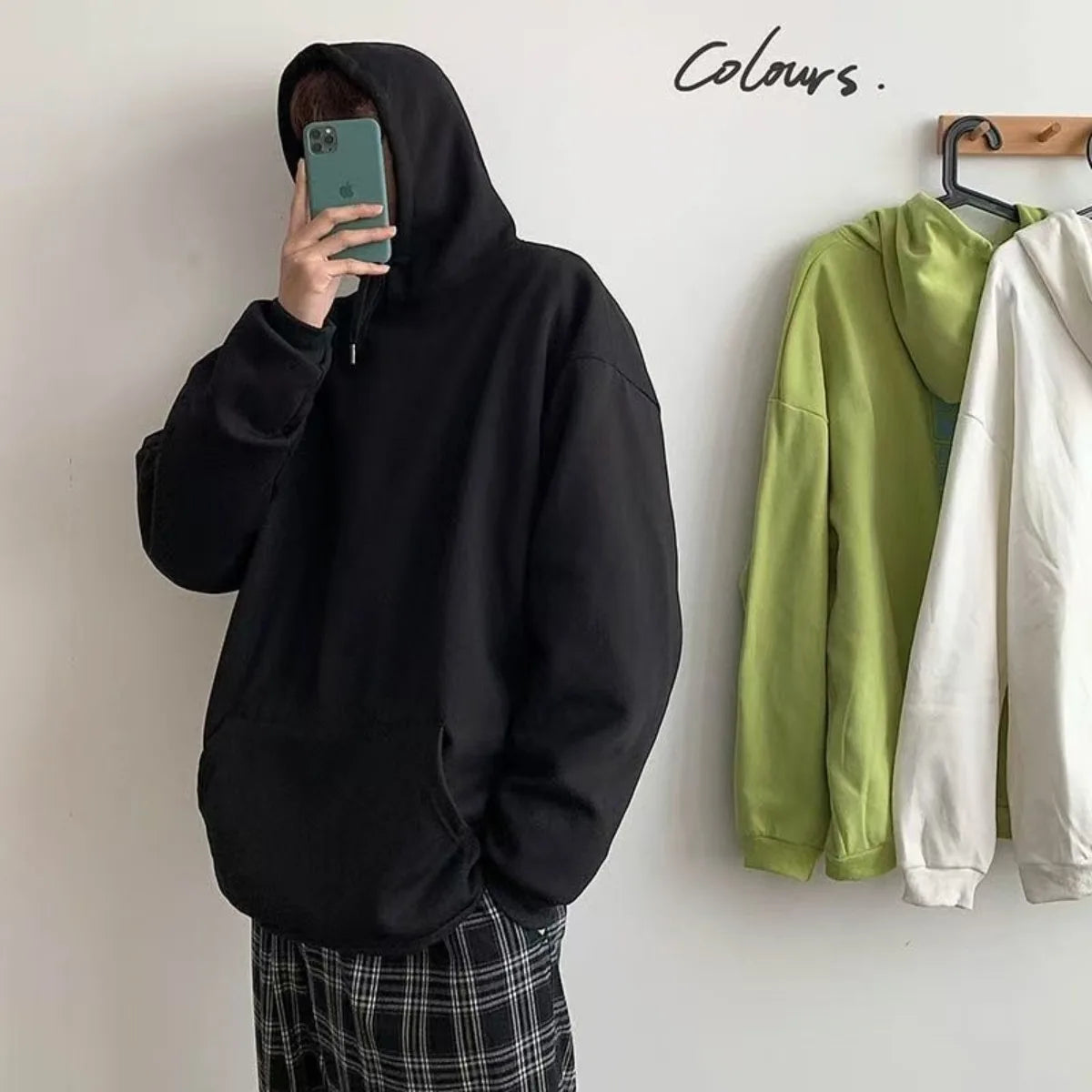 2025 Fashion Casual Hoodies Men Wholesale Plain White Pullover Hoodie Unisex Sweatshirt with Hood Popular Versatile Streetwear