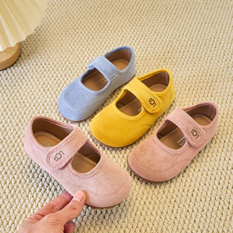 Children's leather shoes 2025 spring autumn new Korean girls' frosted soft soled princess shoes Super Soft Comfortable Sandal