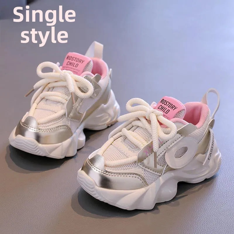 Kids Spring Sneakers Boys Girls School Casual Shoes New 2025 Outdoor Breathable Running Shoes Children Soft Sole Non-slip Sports