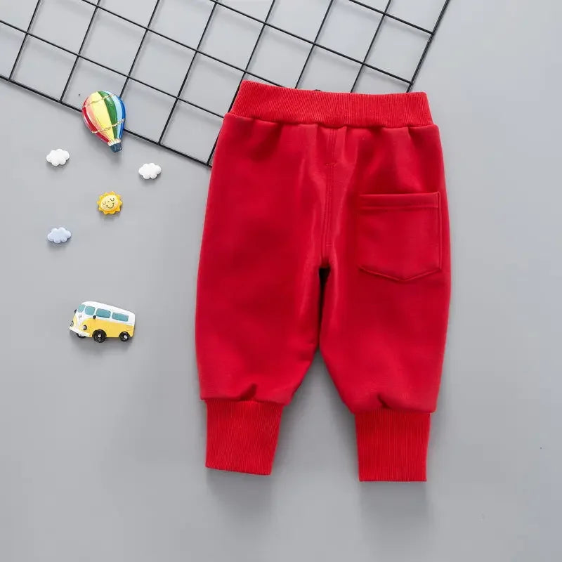 Brand Kids Cartoon Trousers Pant Fashion Girls Jeans Children Boys Kids Fashion Denim Pants Add Velvet Kids Jean Infant Clothing