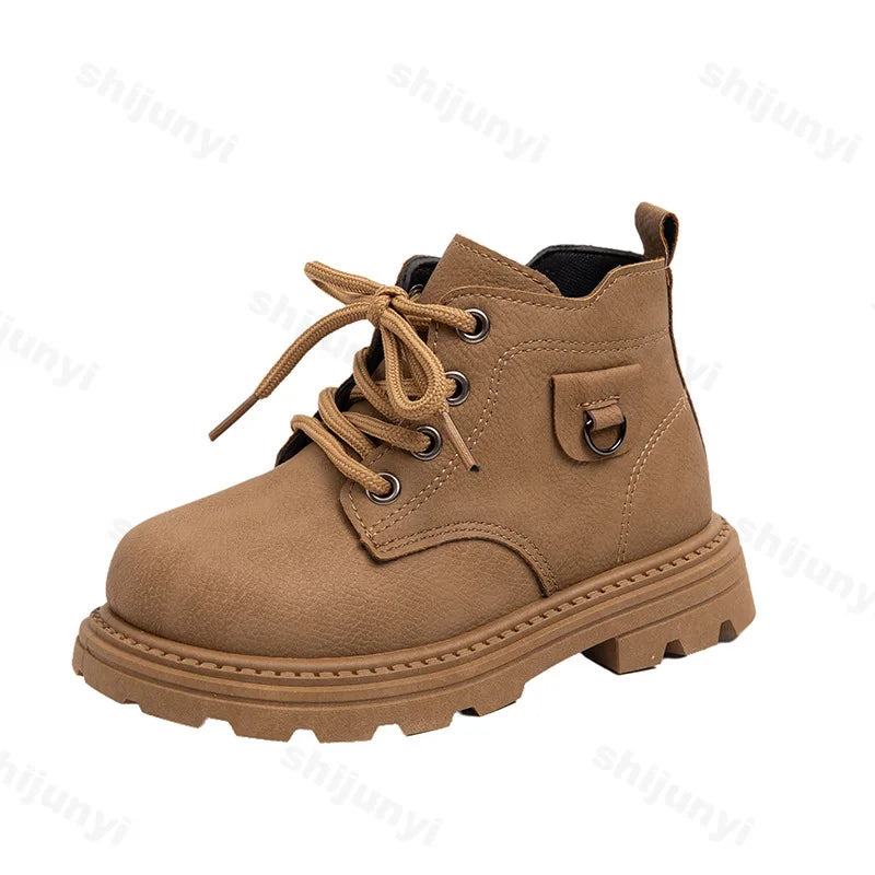Children Ankle Boots 2025 Autumn New Zipper Kids Short Boots Boys Girls Comfortable Non Slip Outdoor Toddler High Top Shoes