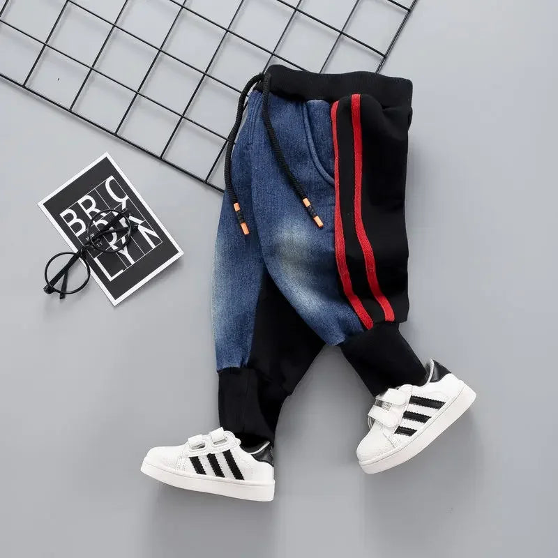 Brand Kids Cartoon Trousers Pant Fashion Girls Jeans Children Boys Kids Fashion Denim Pants Add Velvet Kids Jean Infant Clothing