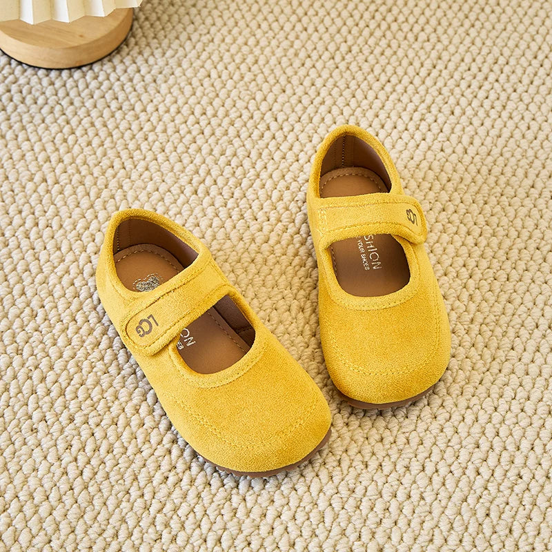 Children's leather shoes 2025 spring autumn new Korean girls' frosted soft soled princess shoes Super Soft Comfortable Sandal